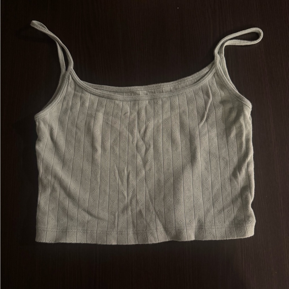 Women's Brandy Melville Sage Green Ribbed Tank Top